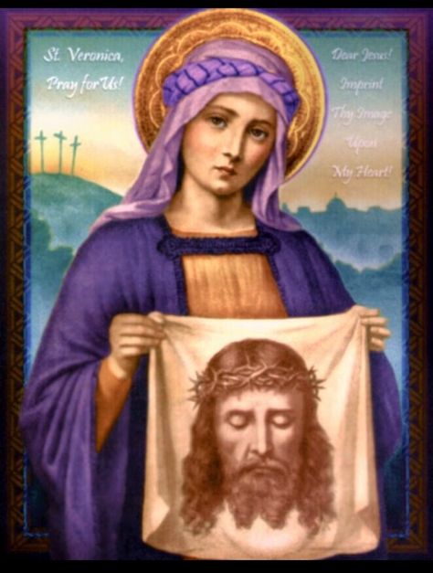 St. Veronica St Veronica, Holly Pictures, Family History Book, Jesus Christ Art, Faith Art, Religious Images, Mary And Jesus, Jesus Art, Blessed Virgin Mary