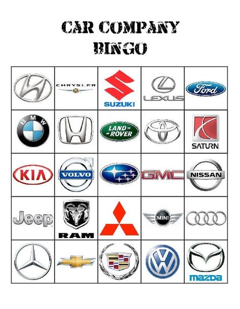 Road Trip Games! Car company bingo is a printable game for car rides! Just cross off as you see each company or keep a tally. Scavenger hunt! Games For A Road Trip, Car Bingo Free Printable, Road Trip Activities For Teens, Games To Play In The Car, Road Sign Scavenger Hunt, Roadtrip Games, Car Ride Games, Road Trip Activities For Kids, Fun Car Games