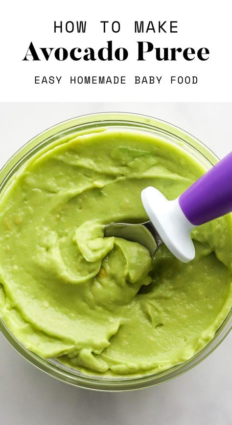 Baby Dinner Ideas, Avocado Baby Puree, How To Prepare Avocado, Avocado Baby Food, Avocado Puree, Easy Homemade Baby Food, Food For Babies, Freeze Avocado, Baby Food Combinations