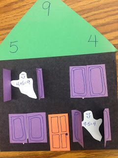 Haunted House Fact Family Craft, Fact Family Haunted House, Fact Family Craft, Halloween Classroom Activities, Halloween Lesson, Math Crafts, Halloween Math, Fact Families, Math Projects