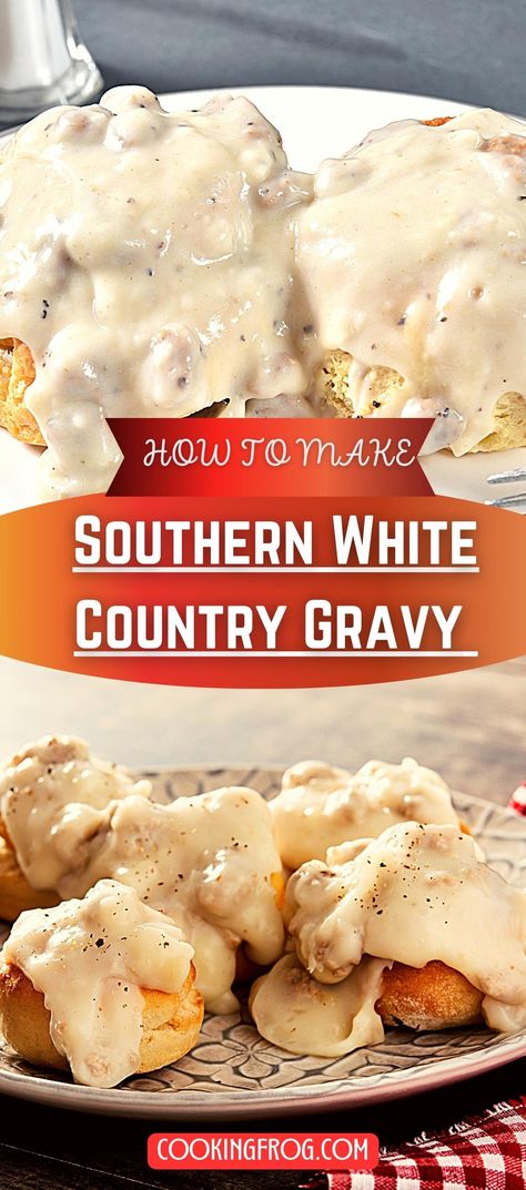 A few basic ingredients are all you need to make this delicious White Country Gravy! I'm sure you have all of them in your kitchen. It is a wonderful gravy that is really simple to make in a matter of minutes and is creamy, smooth and rich in flavor. Perhaps one of my favorite comfort food dishes is this homemade white country gravy, a common Southern dish. Southern Milk Gravy Recipe, Best Country Gravy Recipe, Pepper Gravy Recipe White, Country Style Gravy Recipe, Country Gravy Recipe Easy, Country White Gravy, Dairy Queen Gravy Recipe, White Country Gravy Recipe Easy, Buttermilk Gravy Recipe