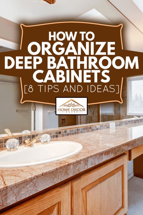 How To Organize Bathroom Cabinets, Red Granite Countertops, Bathroom Drawer Organization Ideas, Chic Bathroom Ideas, Large Bathroom Cabinets, Stylish Bathroom Ideas, Modern Bathroom Trends, Deep Drawer Organization, Bathroom Vanity Drawers