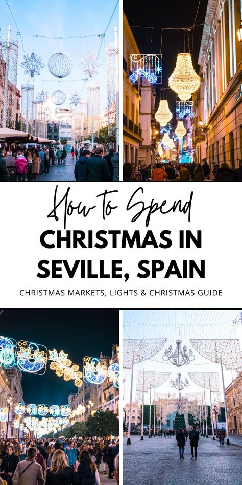 Discover how to spend Christmas in Seville, Spain! Explore Seville Spain’s charming markets, festive lights, and local traditions during Christmas Week. Experience the best of Spain Holidays, including magical Europe winter activities that make your visit truly unforgettable. Save this pin to plan your Sevilla Spain holiday! Seville Spain Travel, Spain Winter, Spanish Festivals, Christmas In Europe, Sevilla Spain, Best Christmas Markets, Christmas Week, Christmas Guide, Spain Holidays