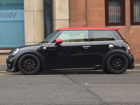 Midnight Black R56 JCW Mini Cooper R56 Jcw, Mini R56 Jcw, Mini Jcw, Mini Cooper R56, Mini Cooper Classic, Mini Ideas, Mini Coopers, John Cooper Works, John Cooper