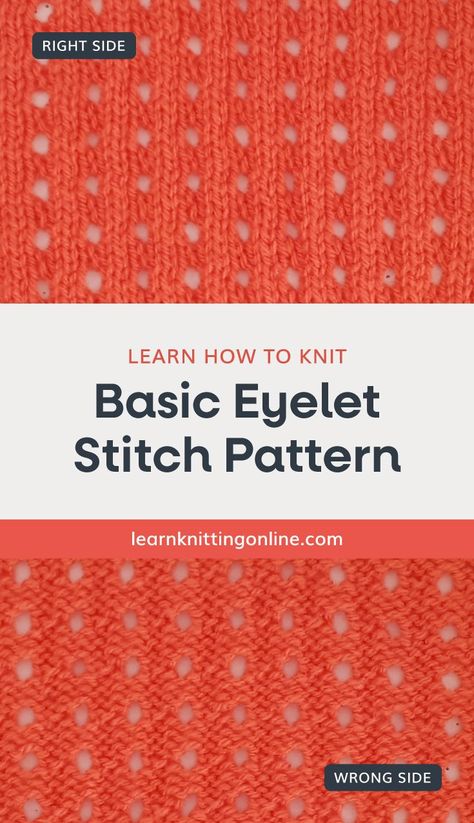 Eyelet Lace Pattern, Eyelet Stitch, Slip Stitch Knitting, Intermediate Knitting Patterns, Lace Knitting Stitches, Advanced Knitting, Dishcloth Knitting Patterns, Knitting Patterns Free Hats, Fair Isle Knitting Patterns