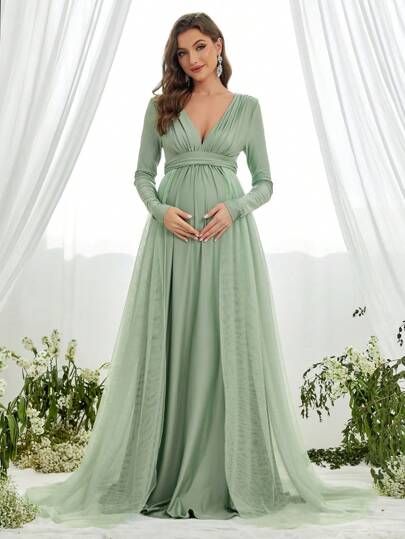 Vestidos Para Baby Shower, Holiday Photos Outfits, Latest Maternity Dresses, Ruched Waist Dress, Mock Neck Bodycon Dress, Formal Maternity Dress, Shein Maternity, Wedding Dresses For Kids, Wedding Dress Sequin