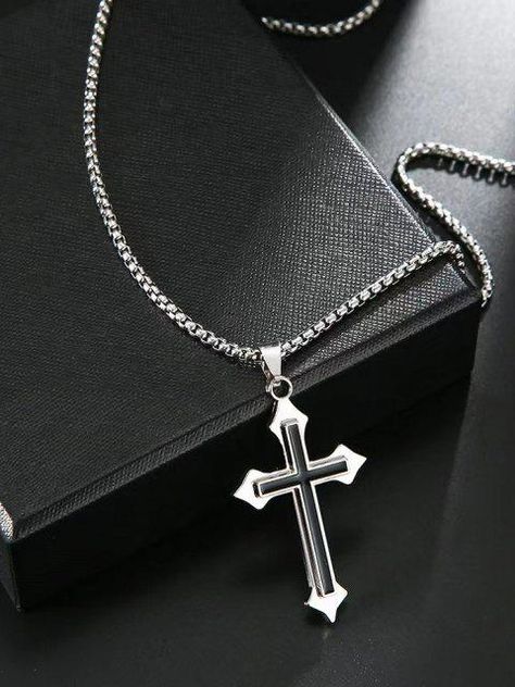 Jewellery For Men, Mens Fashion Jewelry, Trendy Ring, Mens Accessories Jewelry, Cross Pendant Necklace, Shape Pattern, Steel Chain, Decor Christmas, Stainless Steel Chain