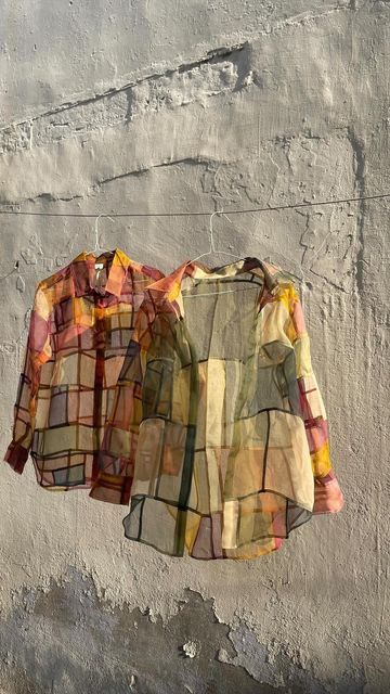 HeenaAgrima on Instagram: "Patchwork shirt ! These are super fun to wear and hang in. I would totally wear it in winters over my turtleneck body con sweaters! . These go so well as a statement piece. Or even as a fun evening wear when you hang out with your friends or fam. . This is made consciously, no one piece can be similar as this is made with organza katran, so we consciously use all our previously naturally dyed materials and it’s basically a cycle of circular fashion. . DM TO ORDER. . #silkorganza #organza #silk #naturallydyed #naturaldyeing #circularfashion" Style Themes, Work Women, Recycled Dress, Zardozi Work, Organza Shirt, Patchwork Shirt, Zari Work, Linen Bag, Silk Organza