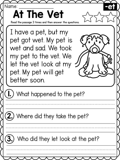 1st Grade Reading Worksheets, Phonics Reading Passages, First Grade Reading Comprehension, Reading Comprehension Kindergarten, Fluency Passages, Reading Comprehension Lessons, Kindergarten Reading Activities, First Grade Phonics, Kindergarten Reading Worksheets