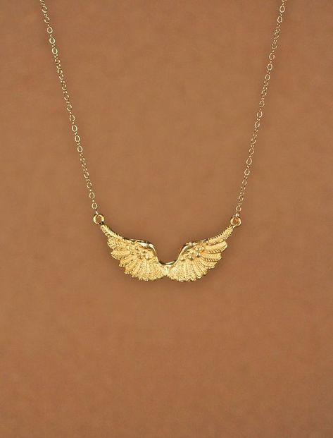 Jewelry Pictures, Guardian Angel Necklace, Blue Sapphire Necklace, Angel Jewelry, Angel Necklace, Wing Necklace, Dope Jewelry, Emerald Jewelry, Girly Jewelry