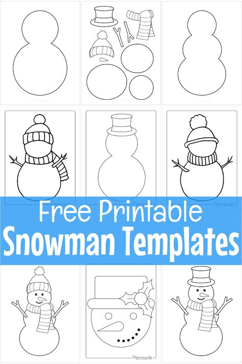 Free Printable Snowman Templates Snowman Cut Out Template, Snowmen Templates Printable, Snow Man Printable, Snowman Faces Template Free Printable, Snowmen Pictures Free Printable, Marshmallow Template Free Printable, Snowman Cutout Printable, Printable Snowman Template, Snowman Applique Patterns Free