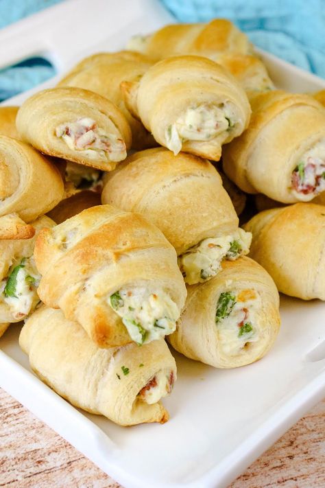 Bite Size Snacks, Football Snacks, Just A Pinch Recipes, Jalapeno Popper, Crescent Roll Recipes, Tailgating Recipes, Cheese Appetizers, Just A Pinch, Potluck Recipes