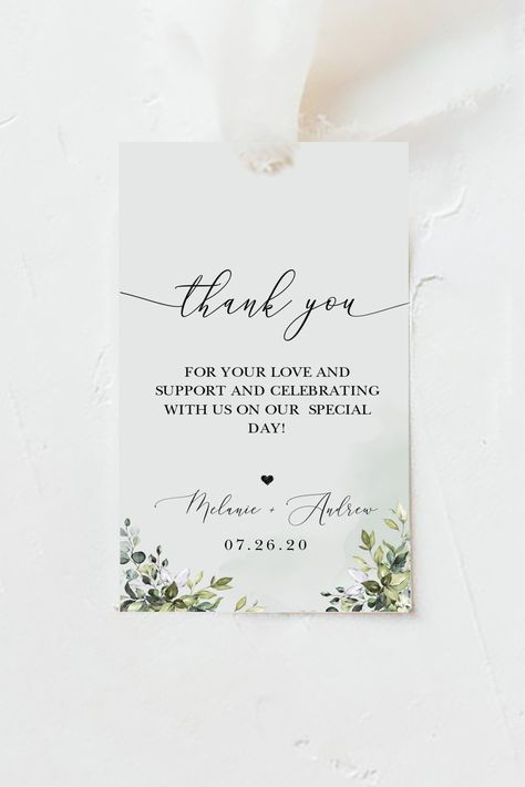 Thank You Cards For Engagement Party, Thank You Card Design For Wedding, Thank You Card Souvenir, Thank You Engagement Cards, Thank You Card Engagement, Thank You Cards Wedding Gifts, Wedding Tags Ideas Free Printable, Thank You Wedding Tags, Thank You Tag Wedding