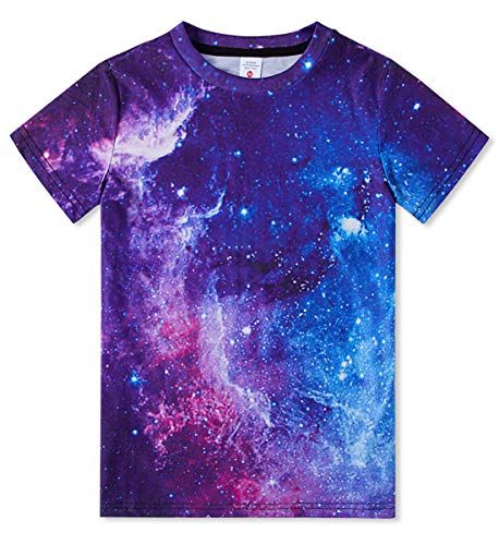 TUONROAD Kids Boys Girls T-Shirts 3D Summer Casual Tops 6-14 Years TUONROAD Galaxy Clothing, Galaxy Costume, Galaxy Shirt, Rock Tops, Neon Shirts, Space Galaxy, Rock Tees, Girls Graphic Tee, Galaxy Print