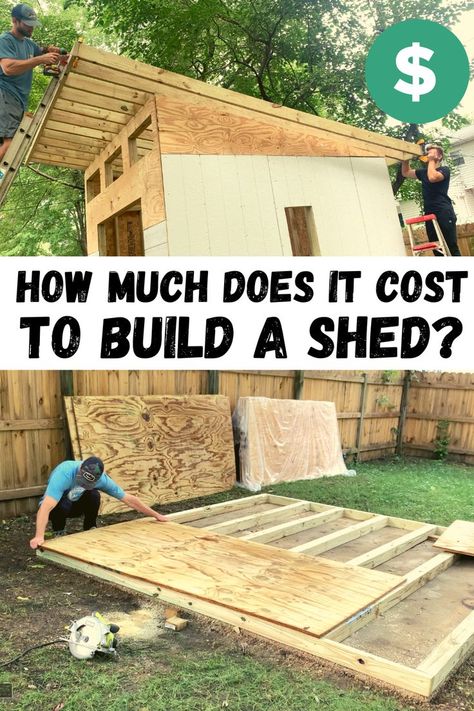 How much does it cost to build a shed? Diy She Shed, She Shed Plans, Sheds Ideas Backyard, Garden Shed Diy, Shed Landscaping, Shed Blueprints, Building A Storage Shed, Pool Shed, Build A Shed