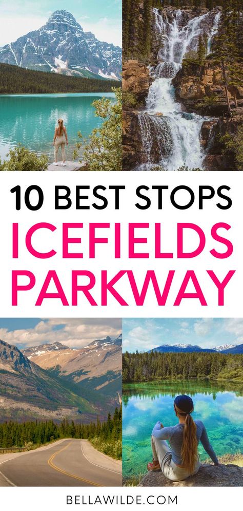 Planning the perfect Icefields Parkway road trip? Read this post for all the best stops on the Icefields Parkway in Canada! canada travel guides | canada nature | alberta travel | beautiful places canada | places to visit in canada | canada bucket list | jasper national park itinerary | banff itinerary | best hikes in jasper | best hikes in banff | banff photography | jasper photography | banff travel guide | icefields parkway photography | icefields parkway summer | icefields parkway itinerary Jasper Hikes, Alberta Hikes, Banff Hikes, Hikes In Banff, Canada Places, Banff Photography, Banff Itinerary, Banff Travel, Jasper National Park Canada