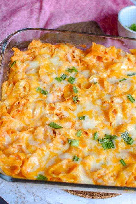 The Best Buffalo Chicken Casserole | Made with Creamette Extra Wide Egg Noodles 10 buffalo chicken casserole Chicken And Cheese Noodle Bake, Chicken And Wide Egg Noodles, Egg Noodles Dishes Chicken, Buffalo Chicken Alfredo Bake, Buffalo Chicken And Rice Casserole, Chicken Egg Noodles Recipes, Buffalo Chicken Casserole Recipes, Chicken With Egg Noodles Recipes, Egg Noddle Recipes