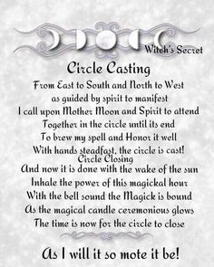 Circles Opening And Closing A Circle, Casting A Circle, Circle Casting, Circle Cast, Witchcraft Stuff, Witchcraft 101, Witch Life, Witchcraft Spells For Beginners, Witchy Tips