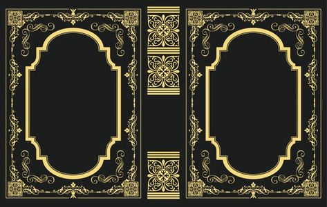 Book Spine Design Ideas, Cottagecore Template, Old Book Design, Old Book Cover Template, Art Book Cover Design, Black Book Cover, Ornamental Book Cover, Ornate Book Cover Design, Victorian Book Cover