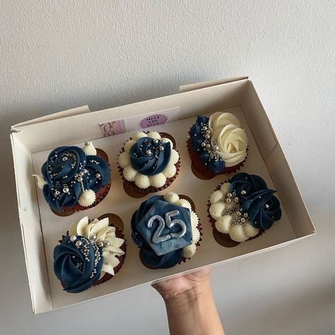 25th Birthday Cupcakes For Him, Navy Cupcakes, 30th Birthday Cupcakes, Navy Cakes, Navy Blue Groom, Cupcakes For Men, Budget List, Navy Birthday, Bento Cakes