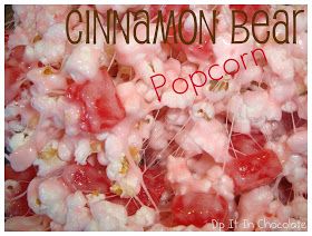 Cinnamon Bear, Popcorn Ideas, Pink Snacks, Cinnamon Bears, Popcorn Treats, Popcorn Snacks, Popcorn Party, Candy Popcorn, Starbucks Gift