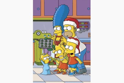 The Simpsons in their kitchen in a Christmas-themed episode from Season 16. Note the avocado green stove, one of the items that Marcia Andreychuk and Joel Hamilton are still missing. Geeky Christmas, The Simpsons Family, Simpson Wallpaper Iphone, Simpsons Drawings, Maggie Simpson, Marge Simpson, Simpsons Art, Matt Groening, The Simpson