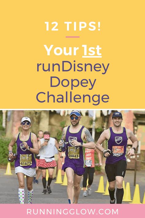 12 Top Tips to ensure your first or next runDisney Dopey Challenge is awesome! Race overview & key tips to maximize the fun & memories while managing fatigue! Dopey Challenge Packing List, Dopey Challenge, Disney Races, Running Marathon Training, Disney Marathon, Running Friends, Marathon Shirts, Fun Memories, Disney Film