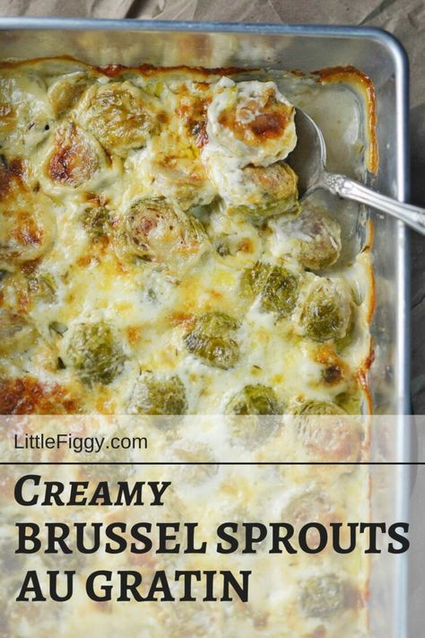 Quick Thanksgiving Recipes, Brussel Sprouts Au Gratin, Creamy Brussel Sprouts, Low Carb Veggie, Thanksgiving Food Sides, Best Thanksgiving Recipes, Easy Thanksgiving Recipes, Thanksgiving Recipes Side Dishes, Sprout Recipes