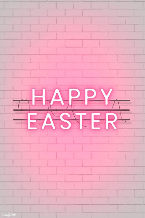 Pink Happy Easter neon sign on a white brick wall vector | free image by rawpixel.com / nunny Happy Easter Wallpaper, Easter Bunny Template, Festival Paint, Easter Frame, White Brick Wall, Happy Easter Sign, Easter Templates, Easter Festival, Easter Illustration