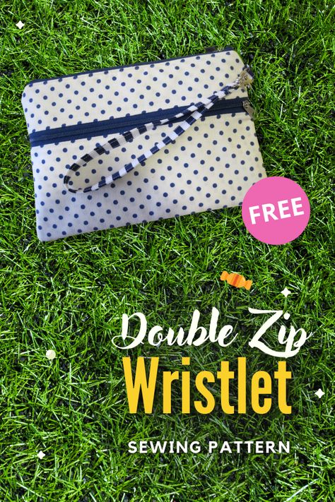 Wristlet Patterns, Double Zipper Pouch, Clutch Bag Pattern, Purse Sewing Patterns, Zipper Pouch Tutorial, Free Sewing Pattern, Wristlet Bag, Modern Bag, Sewing Tutorials Free