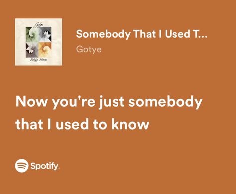 Somebody That I Used To Know Song, Somebody I Used To Know Song, Somebody That I Used To Know Lyrics, Somebody That I Used To Know, Funny Lyrics, Best Song Lines, Meaningful Lyrics, Music Quotes Lyrics, Music Recommendations