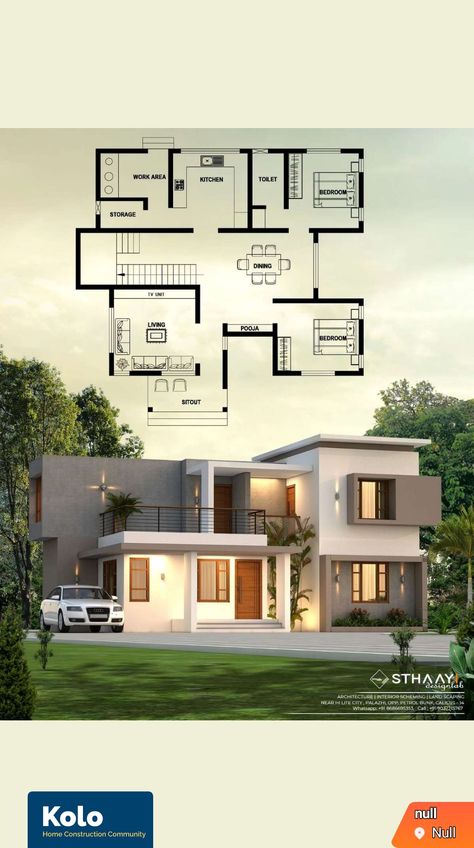 Kerala Style House Plan, Skylight Ideas, Kerala Homes, Small House Design Kerala, Small House Blueprints, Plan Elevation, Building Design Plan, Small Modern House Plans, House Main Gates Design