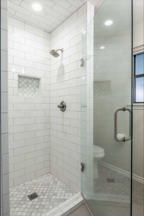 Small Square Shower Ideas, Small Shower Ideas Bathroom, Shower Stall Remodel, Single Shower Stall Ideas, Tile Shower Stall, Small Walk In Showers, Redecorate Bathroom, 30x30 Shower Stall, Prefab Shower Stall Walk In