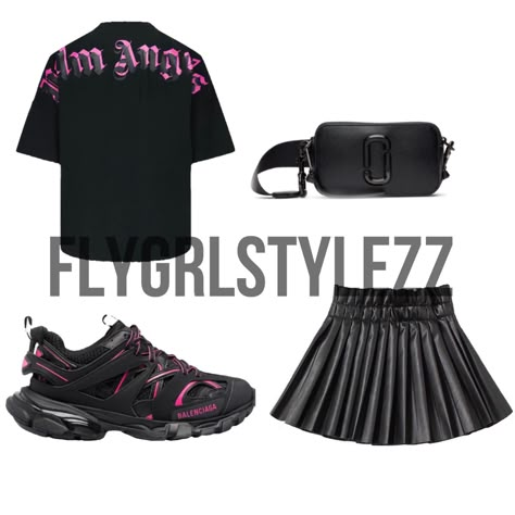 Balenciaga Style Outfits, Pink Balenciaga Outfit Ideas, Outfits With Pink Balenciaga Shoes, Black And Pink Balenciaga Sneakers Outfit, Cute Balenciaga Outfits, Balenciaga Sneakers Outfit, Punk Style Outfits, Cute Online Clothing Stores, Denim Street Style