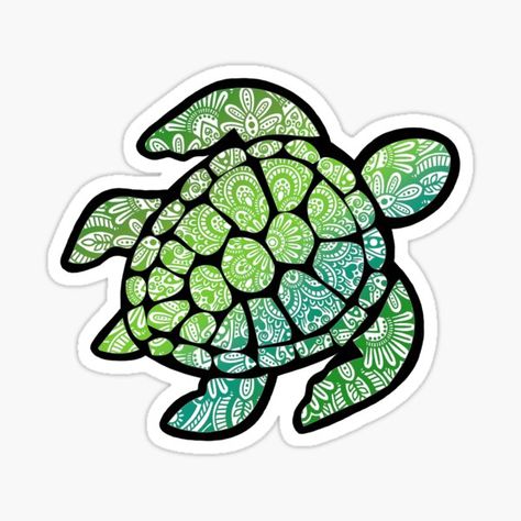 Mandala Turtle, Turtle Sticker, Stickers Cool, Cute Laptop Stickers, Turtle Art, Hydroflask Stickers, Stickers For Sale, Simple Wallpapers, Zentangle Art