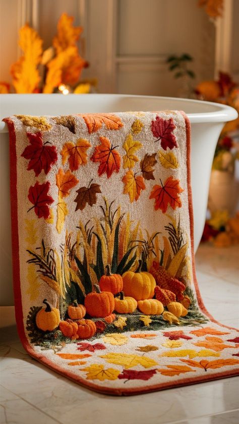 Discover how to style your bathroom for fall with these decor ideas. Explore autumn colors, cozy textures, and unique accessories for a seasonal makeover. Fall Bathroom Decor Ideas, Fall Bathroom Decor, Tablecloth Curtains, Fall Bathroom, Bathroom Decor Ideas, Unique Accessories, Autumn Colors, Autumn Home, How To Style