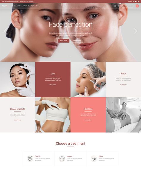 TouchUp - Cosmetic and Plastic Surgery Theme Plastic Surgery Branding, Cosmetic Surgery Aesthetic, Medical Business, Reconstructive Surgery, Spa Business, Beauty Clinic, Branding Website Design, Brand Guide, Plastic Surgeon