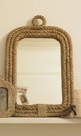 Spiegel Diy, Deco Marine, Nautical Room, Rope Mirror, Rope Projects, Mirror Frame Diy, Rope Frame, Traditional Mirrors, Custom Mirrors