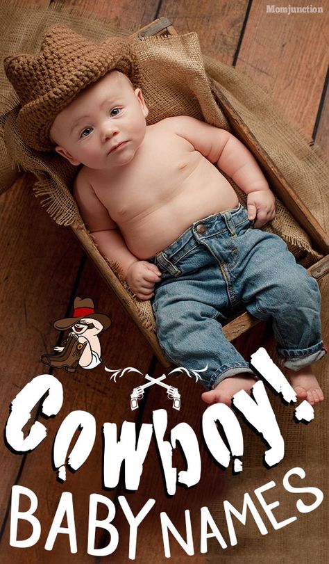 35 Wild And Rugged Western Or Cowboy Names For Your Baby Boy : If you are looking to call your little hunk with cowboy-inspired names, Momjunction has tried to put up some unique cowboy names suitable for your baby boy. #cowboy #western #names #babynames Cowboy Names For Boys, Cowboy Baby Names, Country Baby Boy Names, Southern Baby Girl Names, Southern Boy Names, Western Baby Names, Baby Boy Names Strong, Trendy Baby Boy Names, Cowboy Names