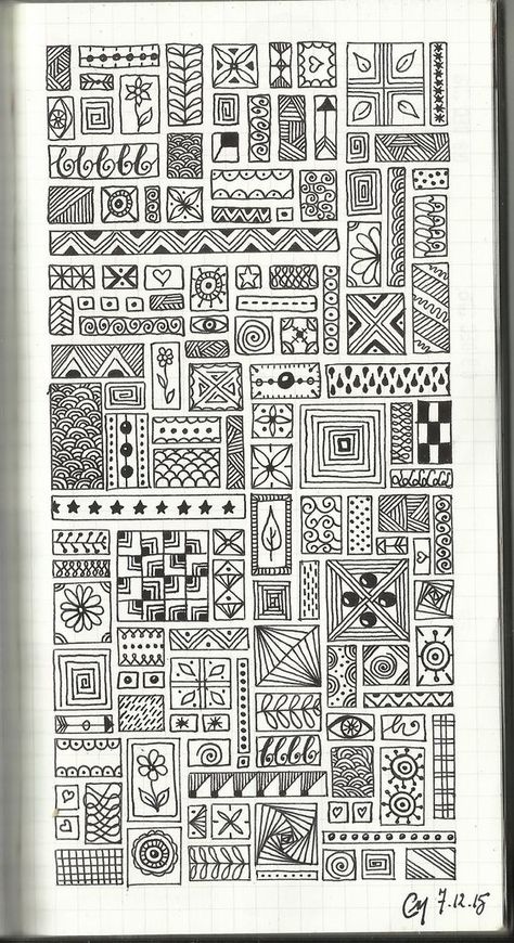 Sharpie Art Ideas, Full Page Doodle Pattern, Arte Doodle, Zen Doodle Patterns, Doodle Pages, Zen Doodle Art, Geometric Design Art, Tangle Patterns, Zentangle Drawings