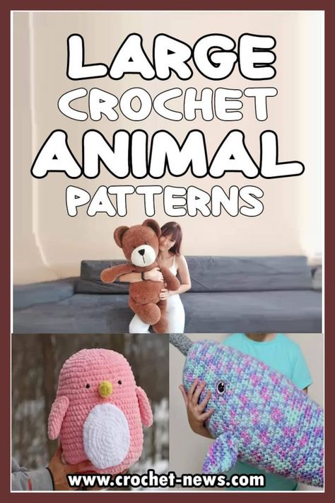 Large Animal Crochet Patterns Free, Big Stuffed Animal Pattern, Crochet Big Stuffed Animals Free Pattern, Crochet Large Plushies Pattern Free, Crocheted Stuffed Toys, Free Large Crochet Patterns, Free Crochet Stuffed Animal Patterns Easy, Giant Crochet Animals Free Pattern, Amigurumi Free Pattern Large