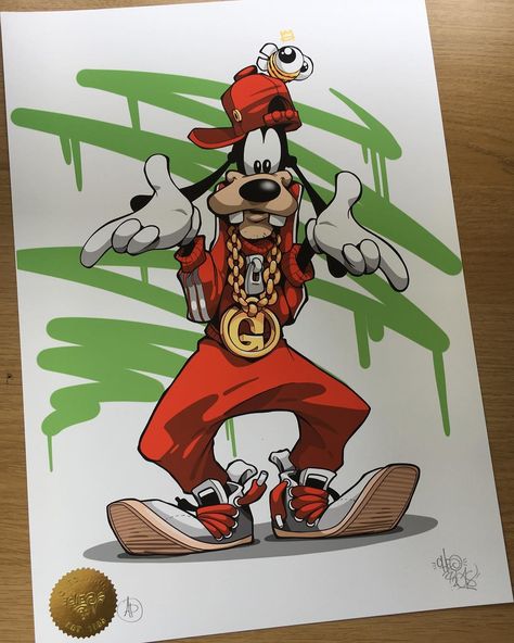 “Ain’t nothin but a G thang”... as you can see it will be a print. 👍🏼 #cheo #goofy #gthang #print #hopedisneydoesntsueme Cartoon Graffiti, Drawing Cartoon Characters, Graffiti Style Art, Graffiti Characters, Swag Cartoon, Graffiti Cartoons, Dope Cartoon Art, 캐릭터 드로잉, Graffiti Drawing