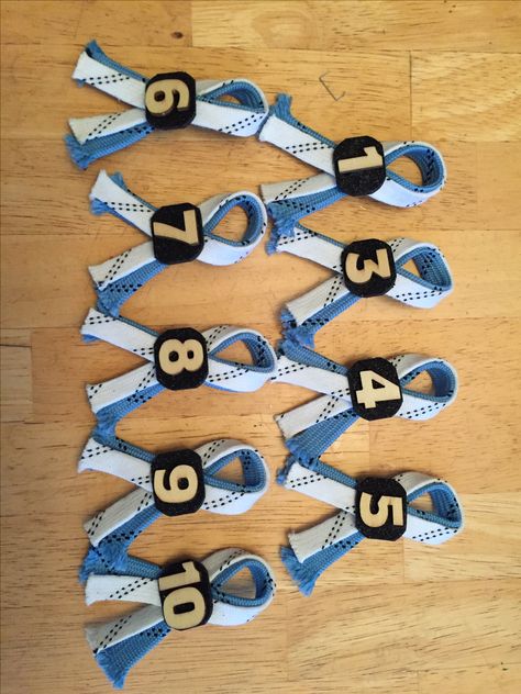 Hockey mom pins Hockey Mom Pins For Tournament, Hockey Pins For Moms, Hockey Mom Gifts Diy, Hockey Mom Pins Diy, Hockey Lace Crafts, Hockey Tournament Ideas Goodie Bags, Senior Night Hockey, Hockey Senior Night, Hockey Mom Quote