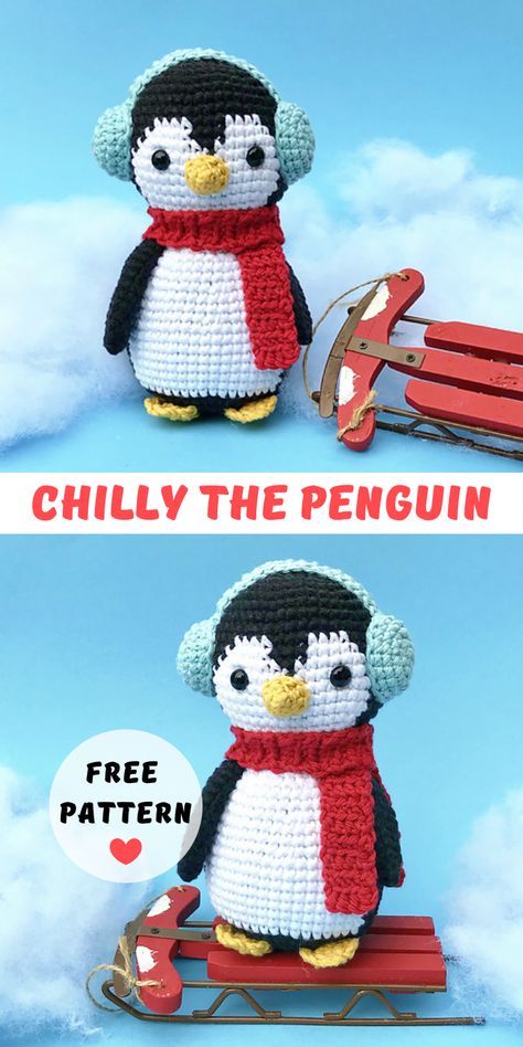 The free amigurumi crochet pattern I’m sharing with you here today is little Chilly the Penguin. Chilly would make a perfect stocking stuffer or new friend for someone to cuddle. I hope you enjoy it! Penguin Crochet, Crochet Bird Patterns, Crochet Penguin, Crochet Toys Free, Penguin Pattern, Animal Crochet, Pola Amigurumi, Crochet Animals Free Patterns, Crochet Amigurumi Free Patterns