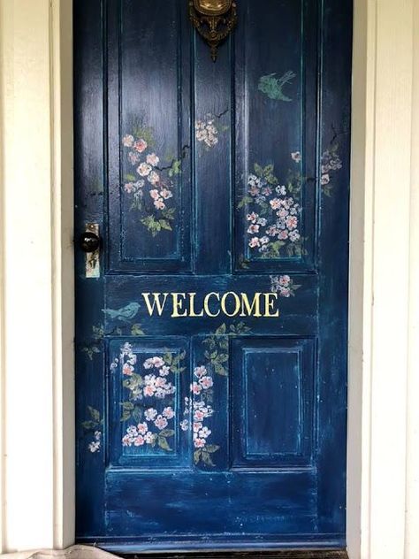 ~ IOD Decor Using Decor Stamp and Gold Leaf on Decorative Door ~ #GoldLeaf #GoldGilding #LeafCrafts #GoldLeafCrafts #GoldLeafProjects #GoldLeafDIY #DIYGoldLeaf #GoldLeafInterior #InteriorDesign #GoldLeafWalls #GoldLeafCeiling #HomeDecor Iron Orchid Designs, Bohol, Diy Cat, Multifunctional Furniture, Blue Door, Furniture Bedroom, Diy Room, Beautiful Doors, Diy Pallet