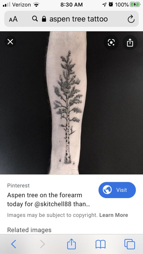 Aspen Tree Tattoo, Aspen Trees Tattoo, Tree Tattoo Black, Tree Tattoo Arm, Hip Thigh Tattoos, Aspen Tree, Special Tattoos, Arm Art, Old Tattoos