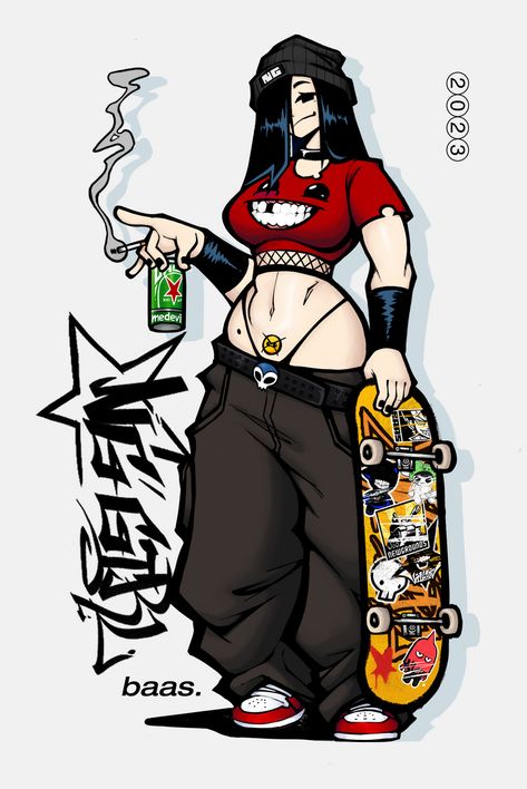 NEWGROUNDS GIRL by BaasNG on Newgrounds Girl Reference, Learn To Sketch, Characters Inspiration Drawing, Graffiti Characters, Cartoon Character Design, Cute Anime Pics, Cartoon Art Styles, Character Design Inspiration, Anime Character Design