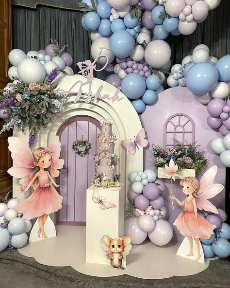 Enchanted Forest Theme Party, Fairy Theme Birthday Party, Balloon Birthday Themes, Forest Theme Party, Enchanted Forest Birthday, Flower Birthday Party, Fairy Garden Birthday Party, Forest Birthday, Balloons Decorations