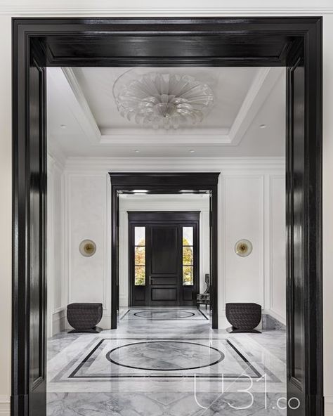 Hallway and Marble Floor Foyer Photo 1 of 15 in Country Estate Luxury Marble Flooring, Marble Flooring Design, Foyer Flooring, Entryway Flooring, Marble Floors, Hallway Designs, Hallway Design, Entrance Door Design, Luxury Marble