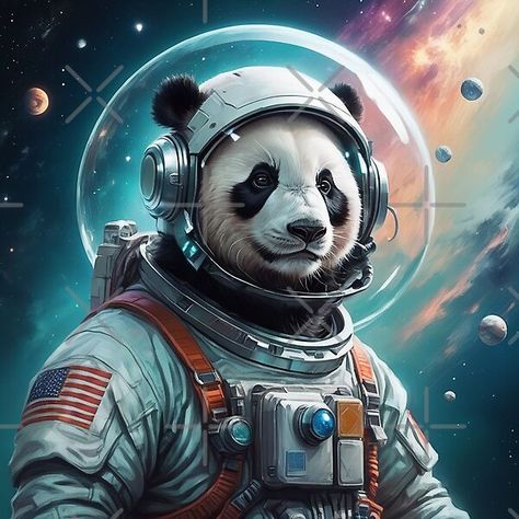 Panda Astronaut in a Apollo Space Suit - Space Adventure Art by Vin  Zzep | Redbubble Space Panda, Astronaut Suit, Space Adventure, Adventure Art, Game Rooms, Space Suit, Space Decor, Space Exploration, Panda Bear